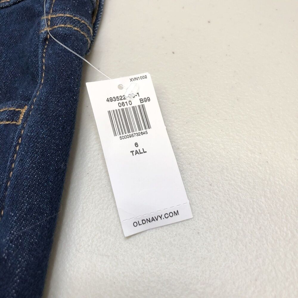 Old Navy Womens Jeans Blue Denim High Rise WOW Straight Leg Stretch Size 6 Tall - Picture 2 of 9